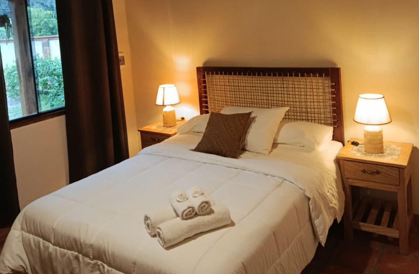 Room with curtains and warm light
